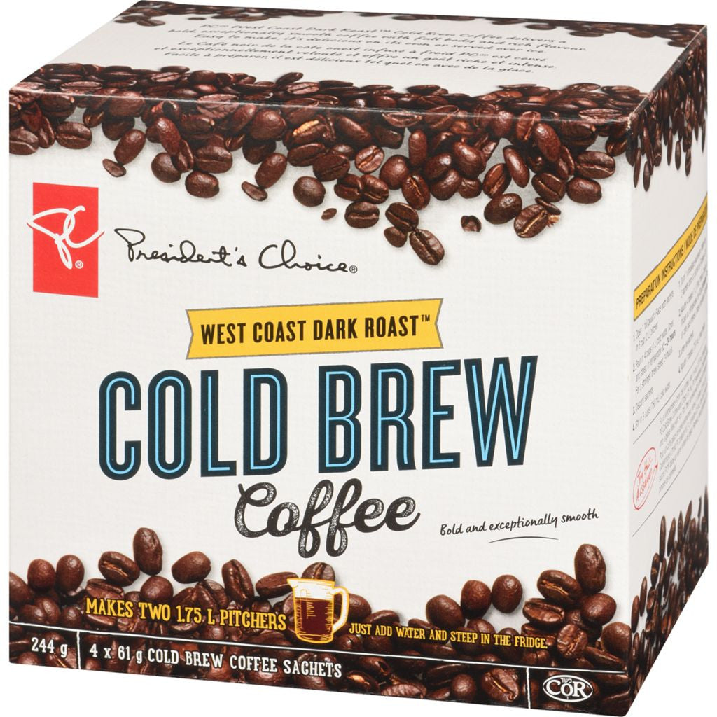 PC West Coast Dark Roast Cold Brew Coffee Kit 244g/8.6 oz., {Imported from Canada}