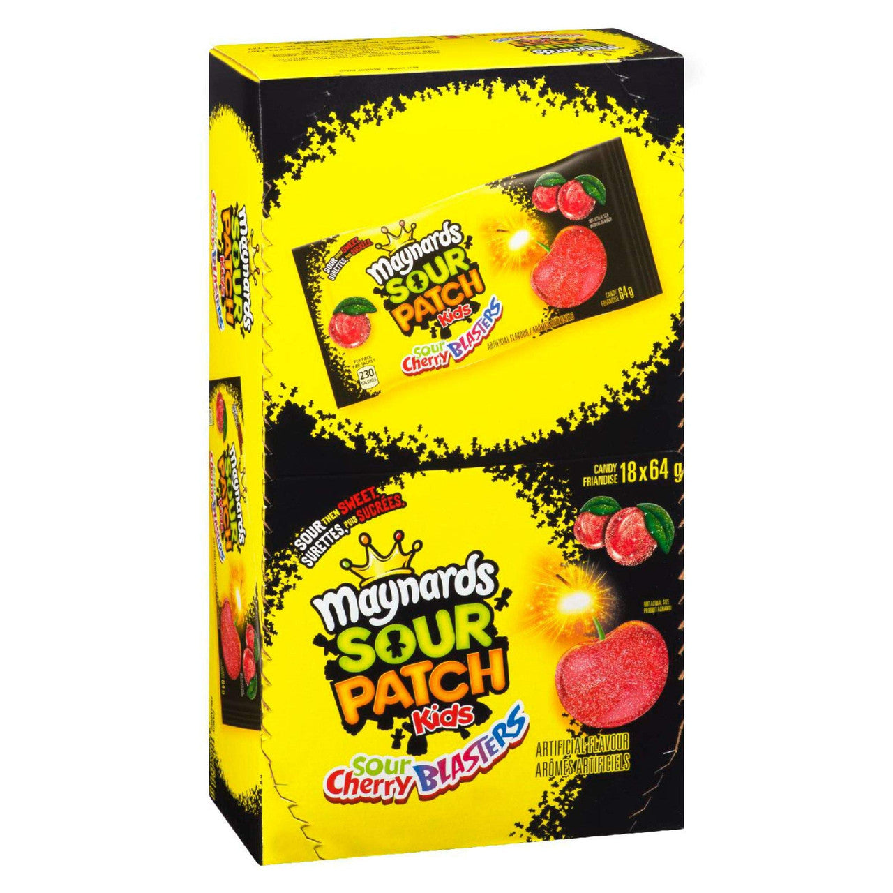 Maynards Sour Cherry Blasters Candy, 64g/2.26oz (18ct), (Imported from Canada)