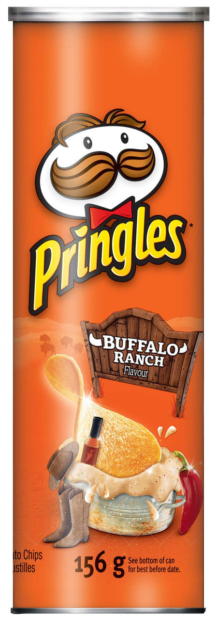 Pringles Buffalo Ranch Potato Chips, 156g/5.5oz, (Pack of 14),{Imported from Canada}