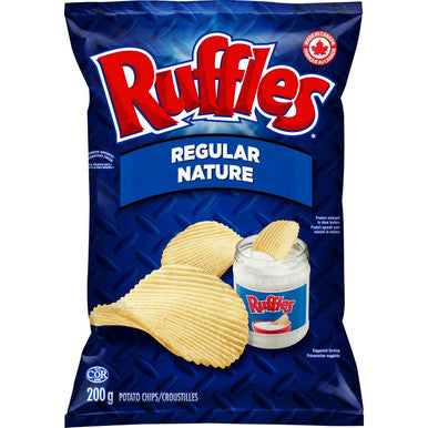 Lay's Ruffles Regular Potato Chips 200g/7.1 oz {Imported from Canada}