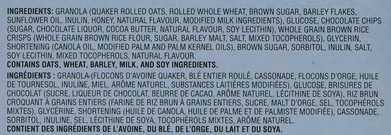 Quaker Chewy Granola Bars, Chocolate Chip, 26g, 48pk,{Imported from Canada}