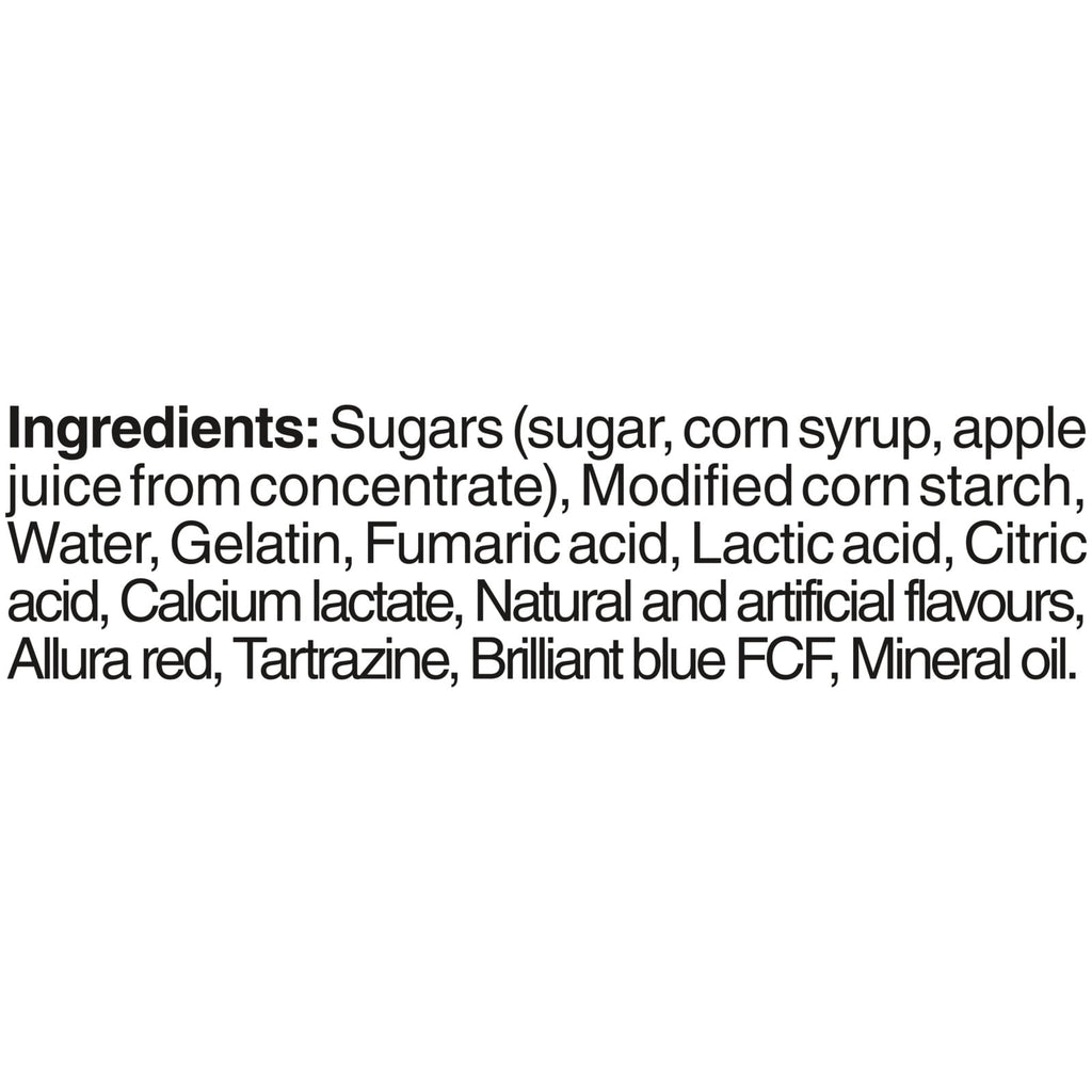 List of ingredients for Starburst Gummies Sours Candy 142g/5.0 oz on a white background.