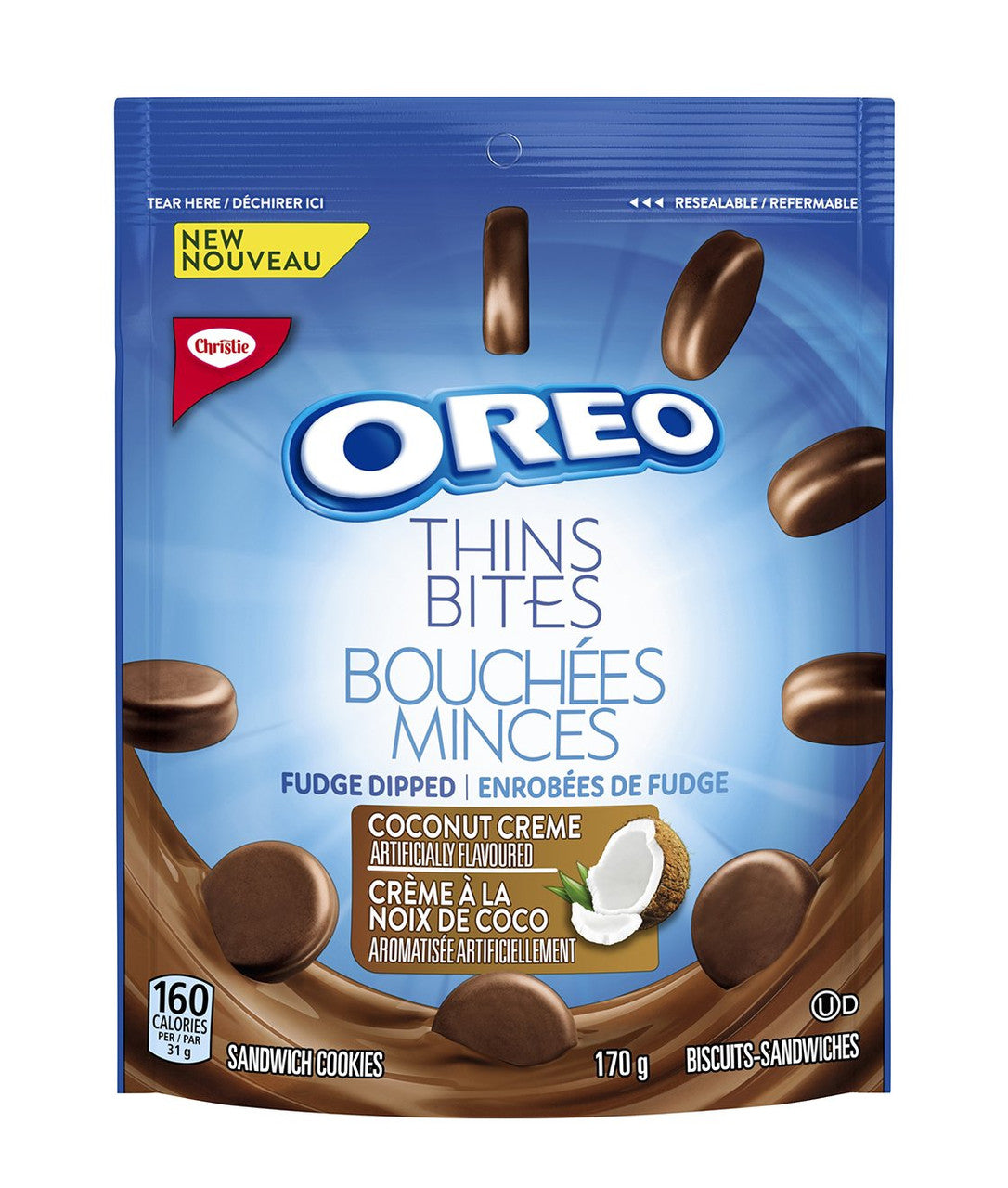 Christie Oreo Thins Bites, Coconut, 170g Imported from Canada