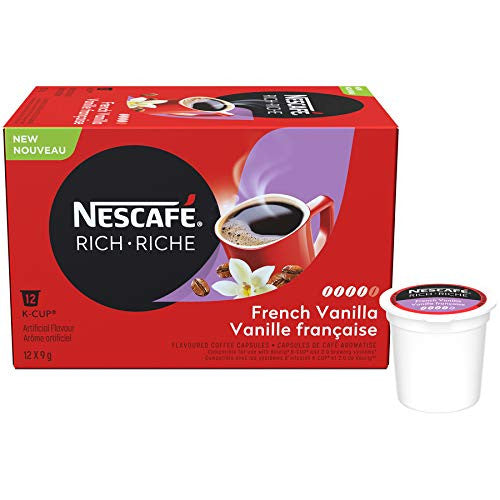 Nescafe Rich French Vanilla Coffee Capsules, 12 x 9g, (Imported from Canada)