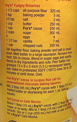 Fry's Premium Baking Cocoa, Unsweetened, 454g/16 oz., {Imported from Canada}