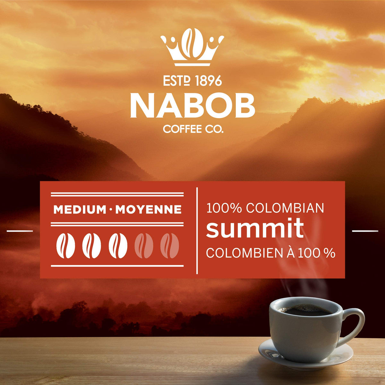 Nabob Summit 100% Colombian Ground Coffee, 300g/10.6 oz. (Pack of 6) {Imported from Canada}