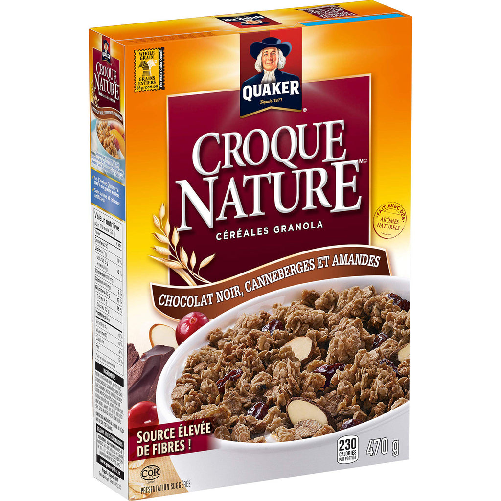 Quaker Harvest Crunch, Dark Chocolate, Cranberry & Almond Cereal 550g/19.4oz. (Imported from Canada)