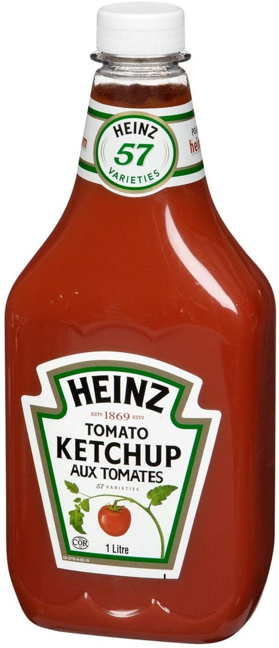 Heinz Tomato Ketchup, (1L/33.8 fl.oz.), EZ Squeeze Bottles (12pk) {Imported from Canada}