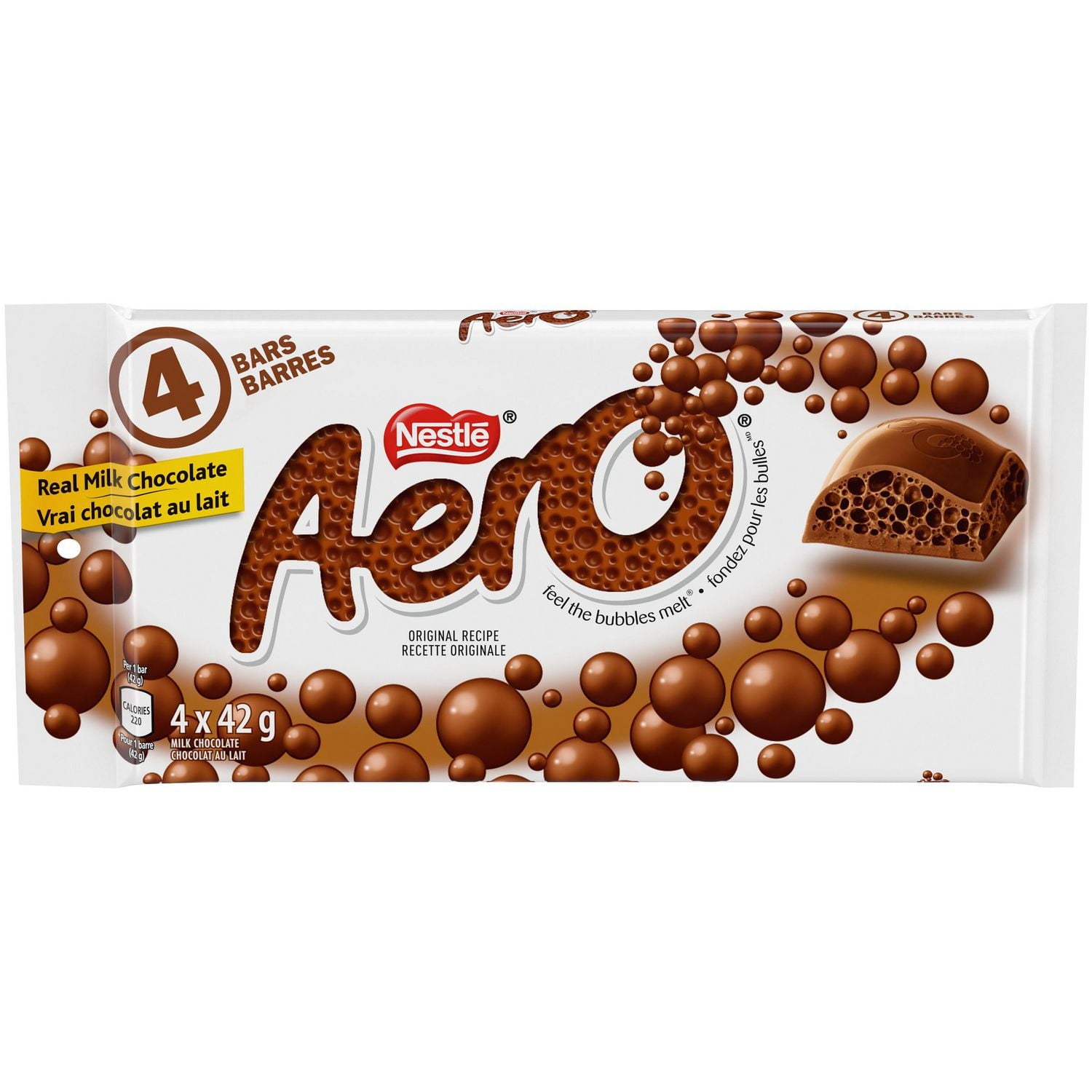 Nestlé Aero Milk Chocolate Bar – Pack of 4 | Light & Airy Aero Chocolate Delight