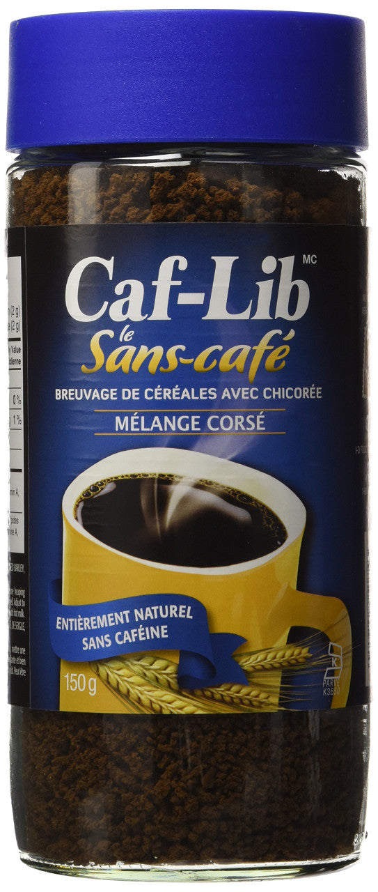 Caf-Lib Dark Roast Coffee Alternative with Barley and Chicory 150-Gram ...