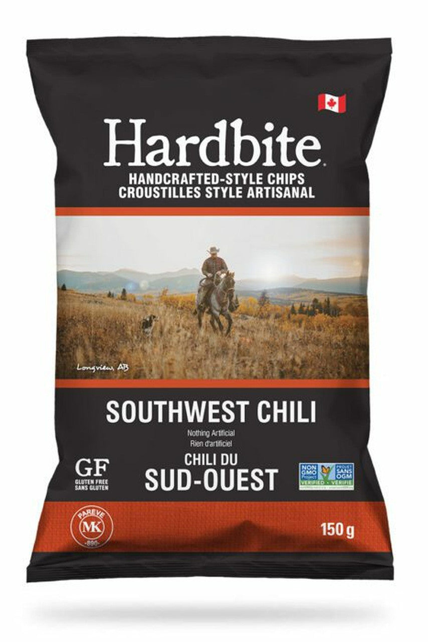 Hardbite Southwest Chili All Natural Potato Chips, 150g/5.3oz., {Imported from Canada}