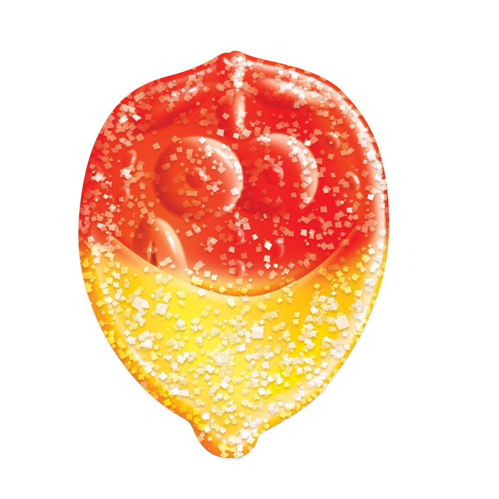 Jolly Rancher Gummies Sours, Lemonade 2 in 1, 182g, picture of lemon shaped gummy.