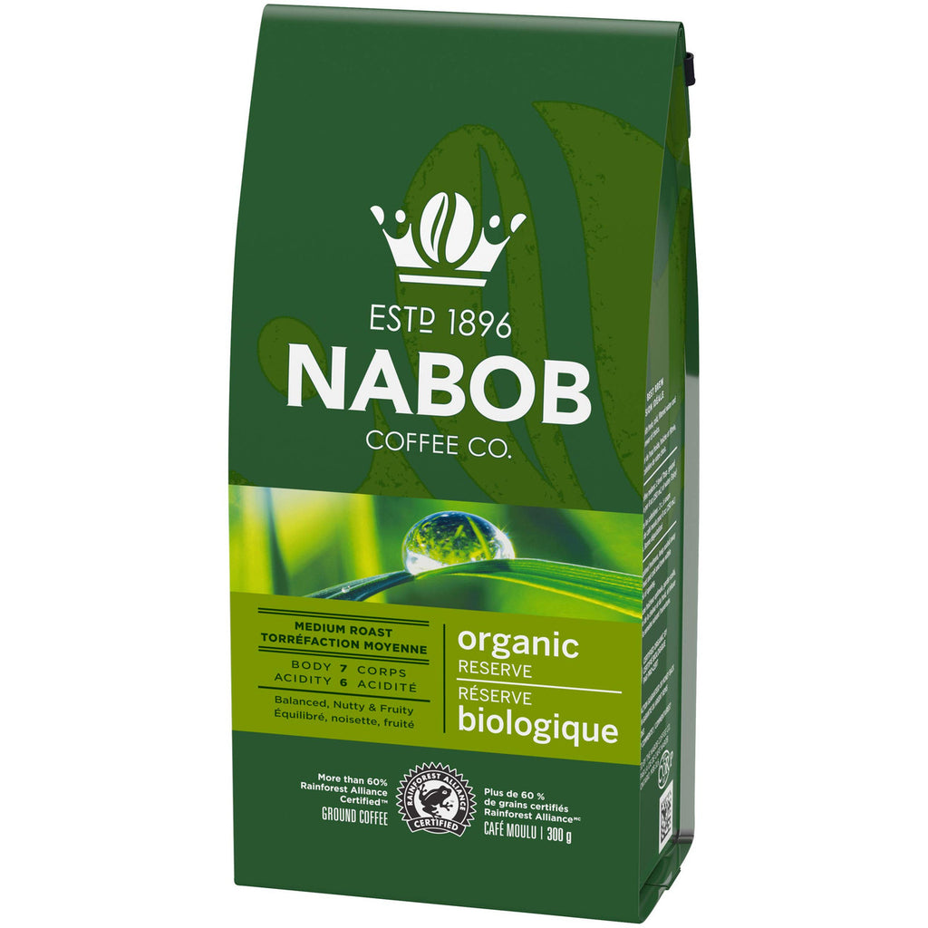 NABOB Organic Reserve Ground Coffee, 300g {Imported from Canada}