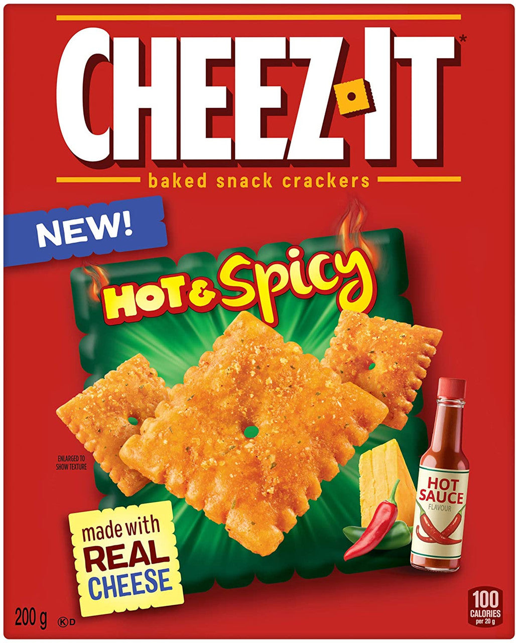 Cheez-It Hot & Spicy Crackers, 200g/7.1 oz., {Imported from Canada}