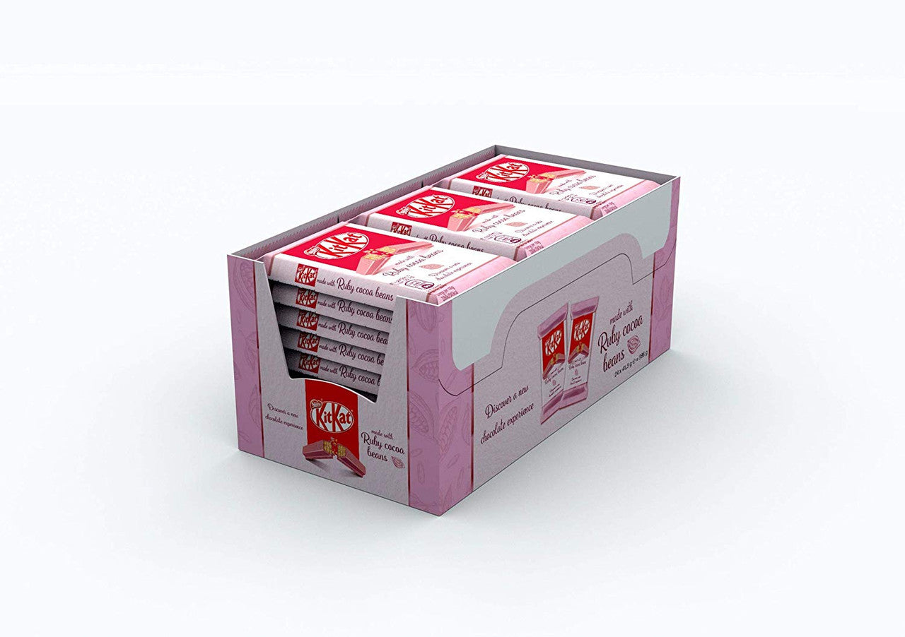 Nestle Kit Kat Ruby Cocoa Chocolate Wafer Bar 24pk/41.5g/1.5 oz., {Imported from Canada}