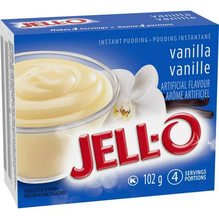 Jello Vanilla Instant Pudding, 102g/3.6oz., X 6 pkg, {Imported from Canada}