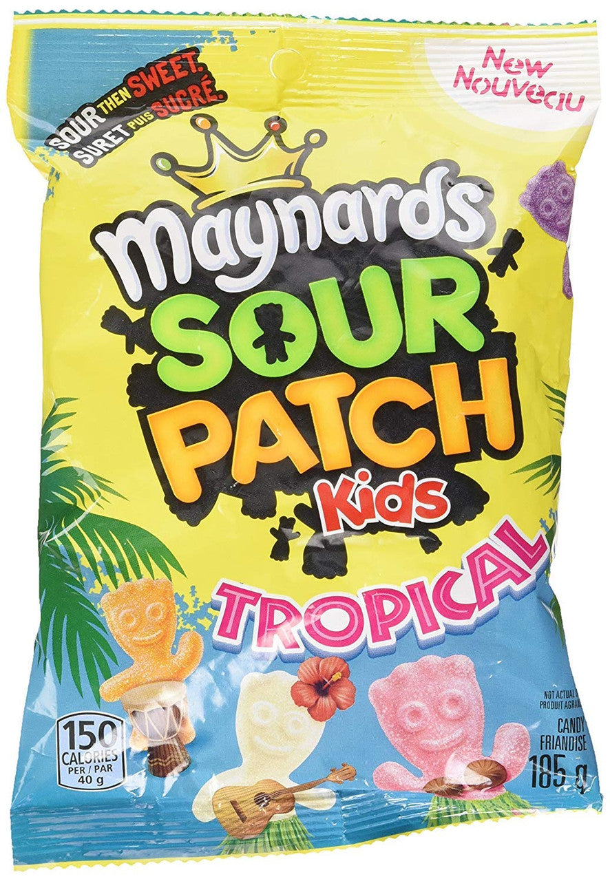 Maynards Sour Patch Kids Tropical Candy, 185g/6.5 oz., (Pack of 3) {Imported from Canada}