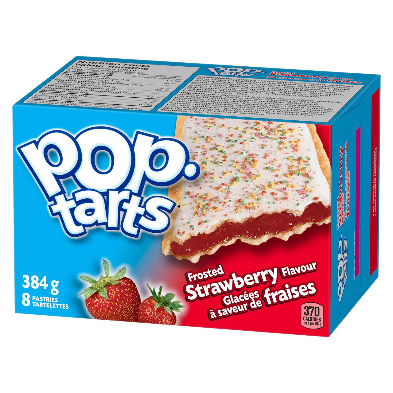 Kellogg's Pop Tarts Toaster Pastries, Frosted Strawberry 8ct, 400g/14.1oz., {Imported from Canada}
