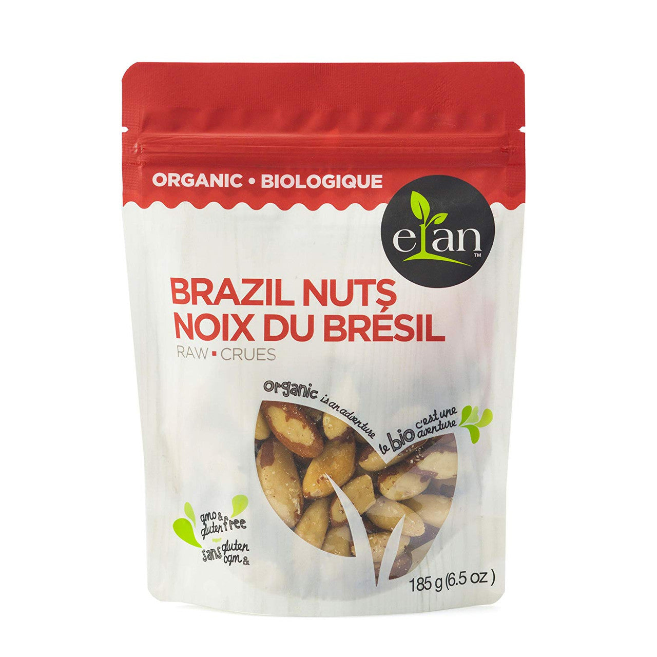 ELAN Organic Raw Brazil Nuts, 185g/6.5oz., {Imported from Canada}