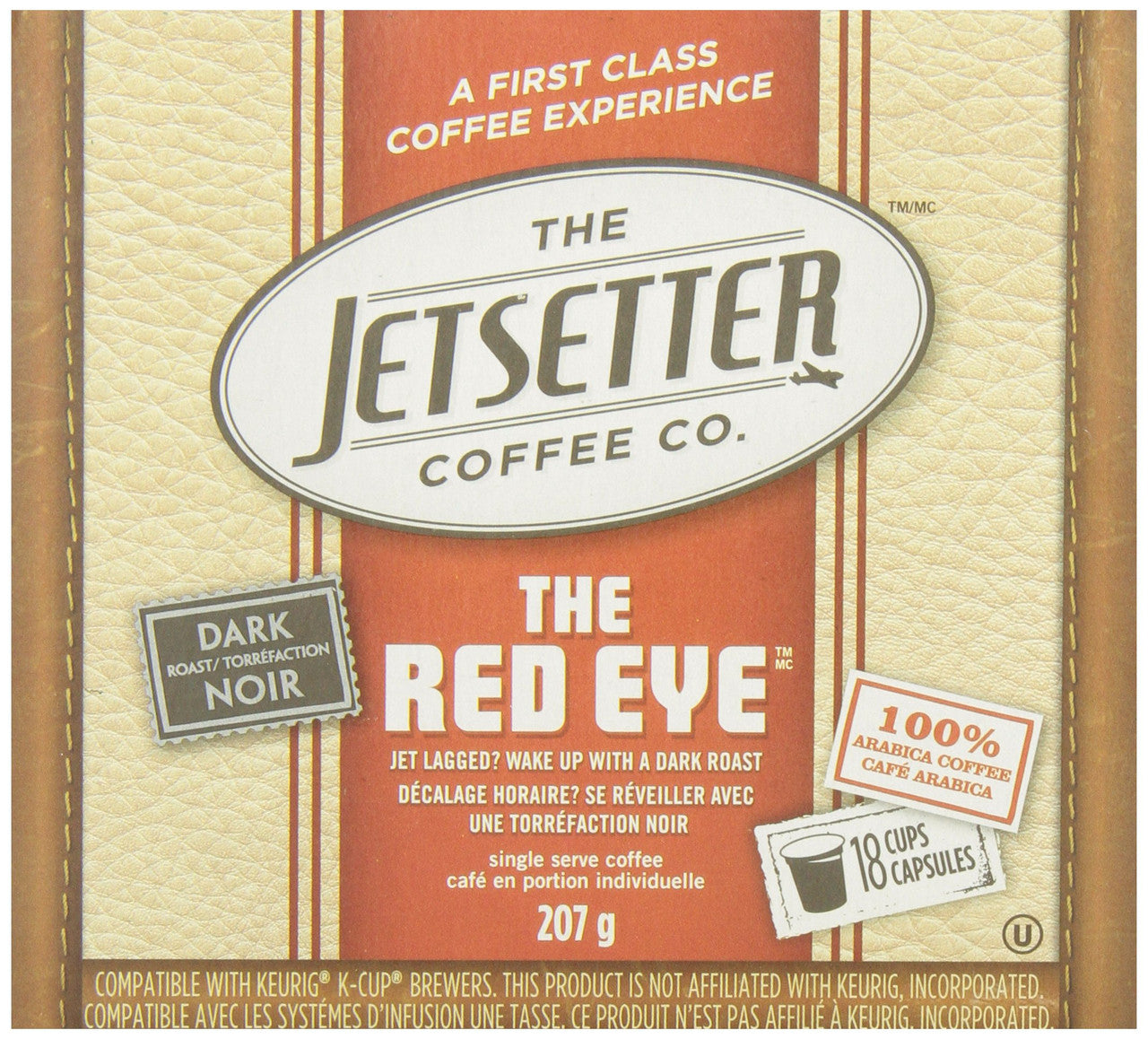The Jetsetter Coffee, The Red Eye, 18-Count, 207gm {Imported from Canada}