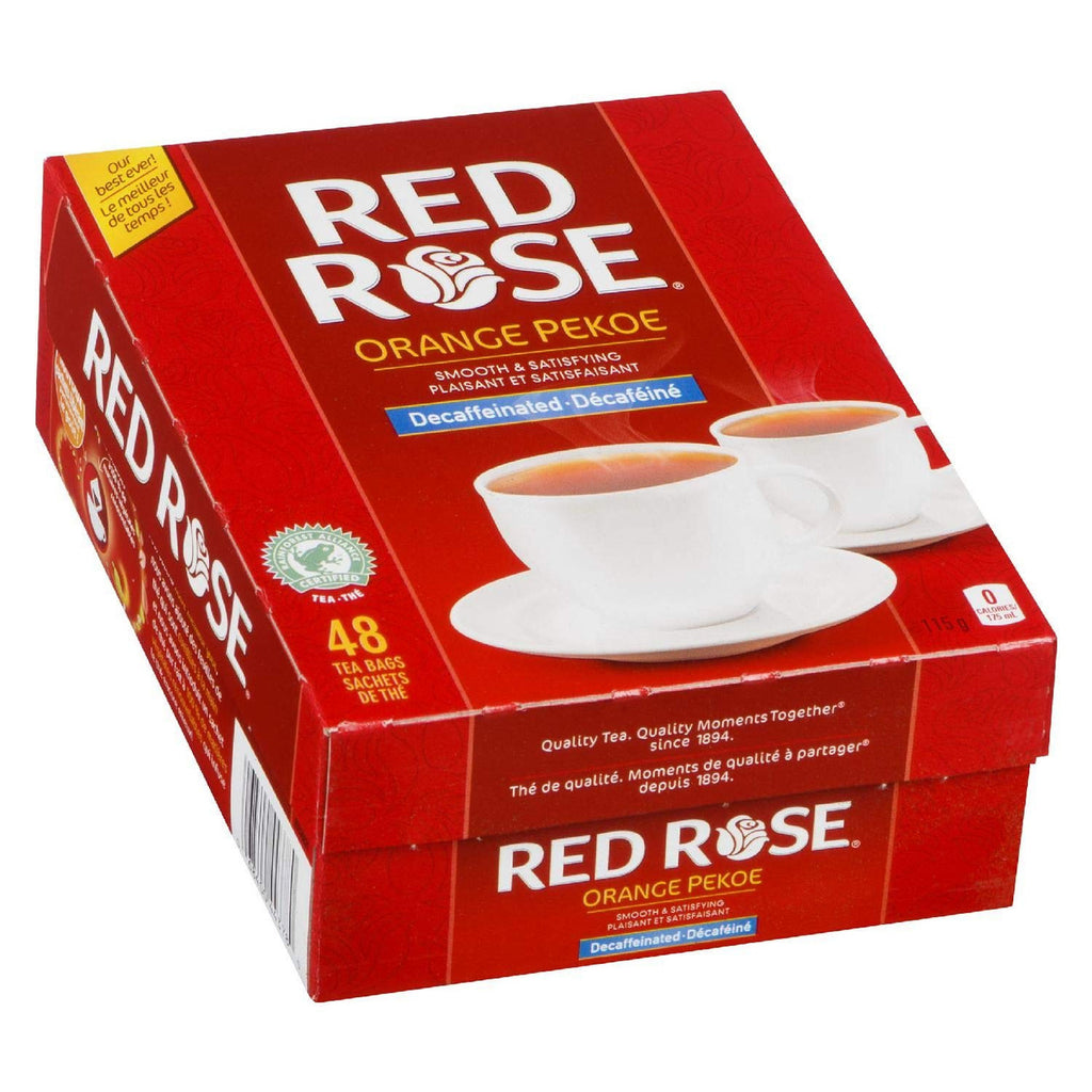 Red Rose Decaffeinated Orange Pekoe Tea, 48 bags, 115g {Imported from Canada}