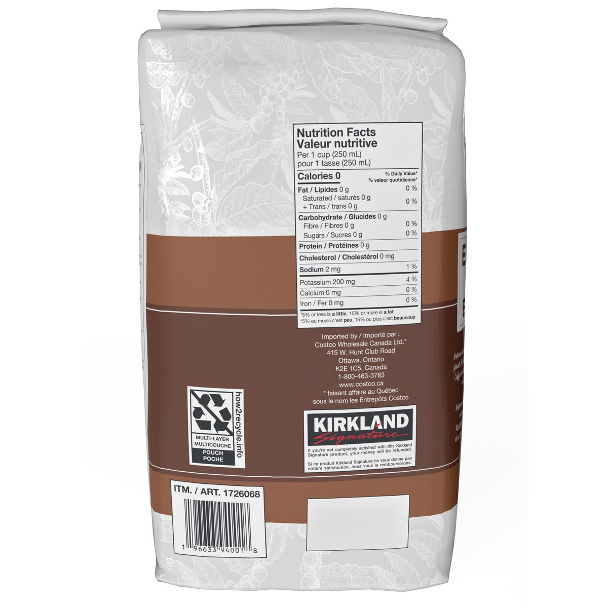Kirkland Signature Espresso Blend, Whole Bean Coffee, 1.13kg/2.5 lbs. Bag