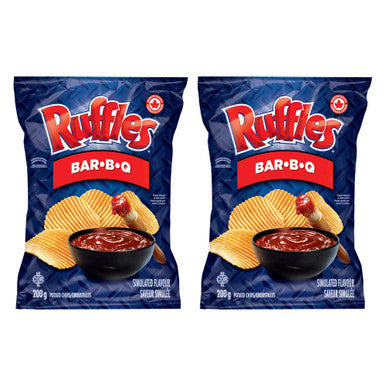 Ruffles Bar-B-Q Potato Chips 200g/7.1oz, 2-Pack {Imported from Canada}