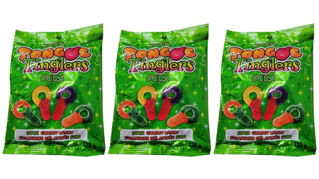 Sour Tongue TINGLERS, (120g/4.2 oz. Each) Sour Keys Gummy Candies,(3 pack) {Imported from Canada}