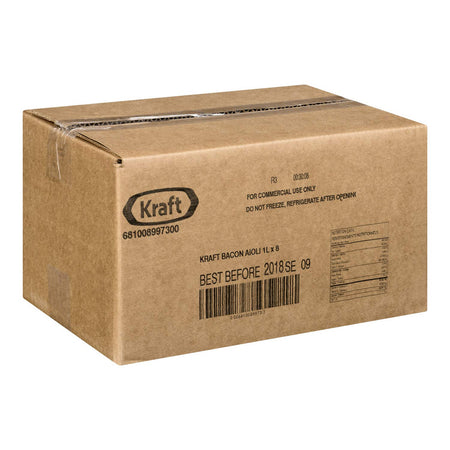 Kraft Bacon Aioli Bags, 1 L/33.8oz., Bags (Pack of 8) {Imported from Canada}