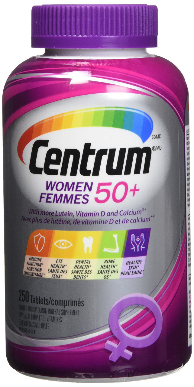 Sentum Supplement Centrum Multivitamin/Mineral Supplement for Women 50+, 250 tablets