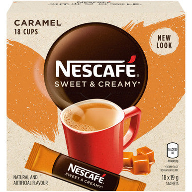 NESCAFE Sweet & Creamy Caramel, Instant Coffee Sachets, 18x19g {Imported from Canada}