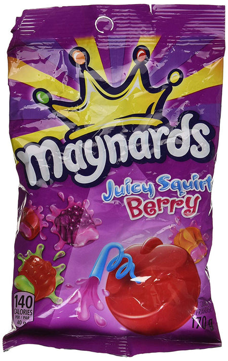 Maynards Juicy Squirts Berry Gummy Candy, 170g/6oz., 12 pack, {Imported from Canada}