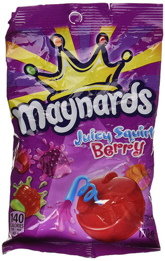 Maynards Juicy Squirts Berry Gummy Candy, 170g/6oz., 12 pack, {Imported from Canada}