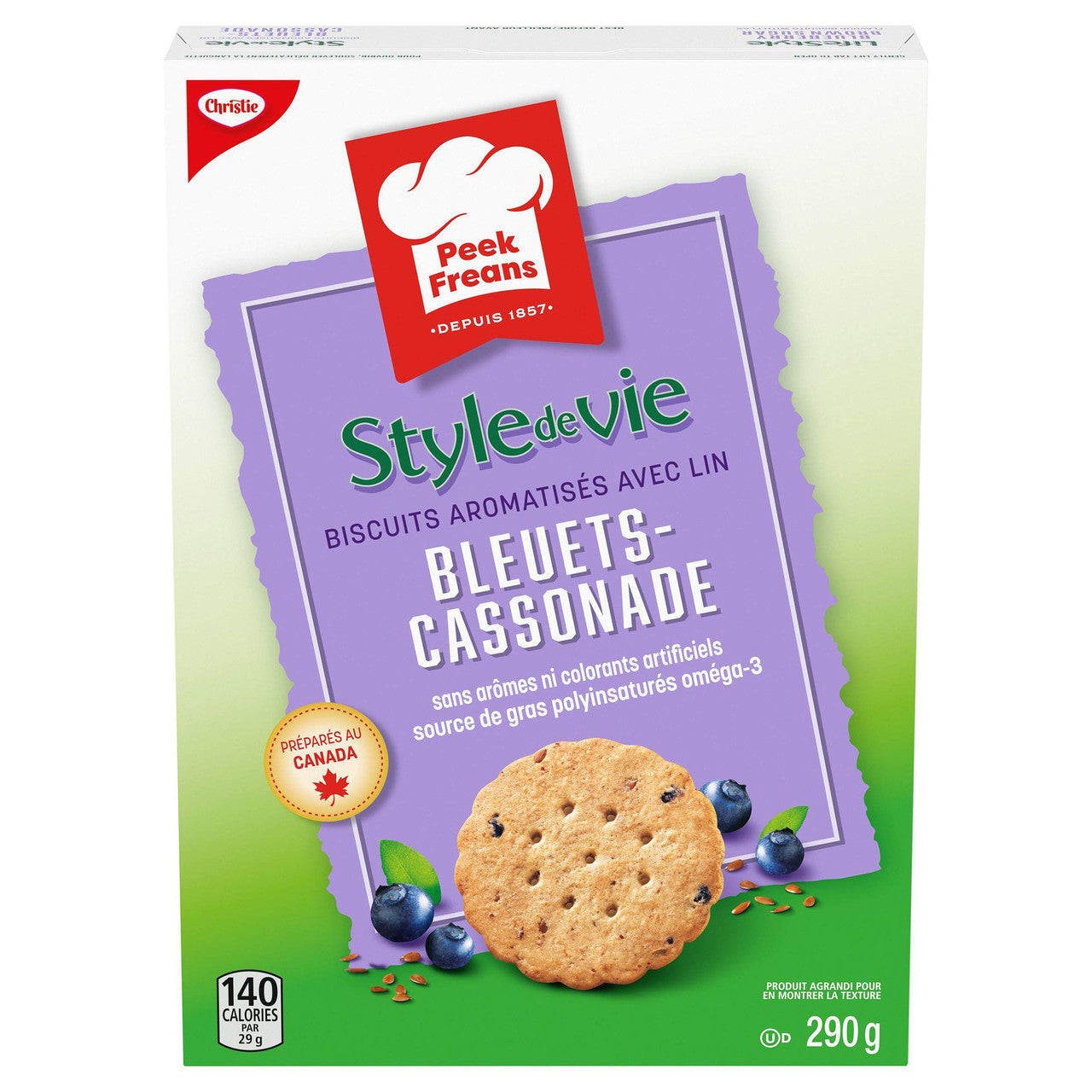 Peek Freans Lifestyle Blueberry Brown Sugar with Flax Cookies  290g/10.2 oz., {Imported from Canada}