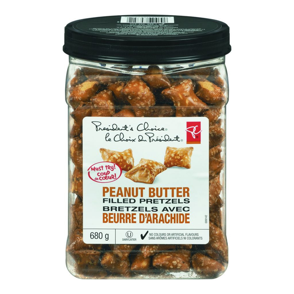 President's Choice Peanut Butter Filled Pretzels, 680g/1.5lbs, {Imported from Canada}
