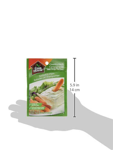 Club House, Dry Sauce/Seasoning/Marinade Mix, Salad N Dip, Country Herb, 28g/1 oz., {Imported from Canada}