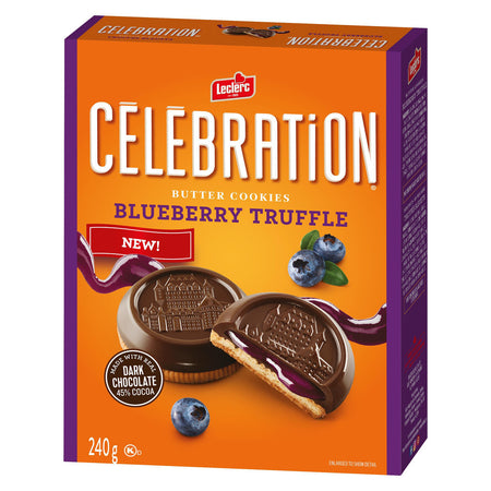 Leclerc Celebration Blueberry Truffle Cookies, 240g/8.5 oz. Box {Imported from Canada}