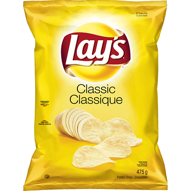 Lay's Classic Potato Chips, 475g/16.8oz Bag, (Imported from Canada)