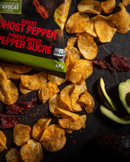 Hardbite Sweet Ghost Pepper baked in Avocado Oil Chips, 128g/4.5 oz., {Imported from Canada}