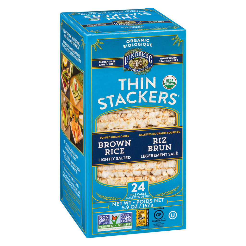 Lundberg Original Brown Rice Thin Stackers, (24ct) 167g/5.8 oz {Imported from Canada}