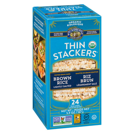 Lundberg Original Brown Rice Thin Stackers, (24ct) 167g/5.8 oz {Imported from Canada}