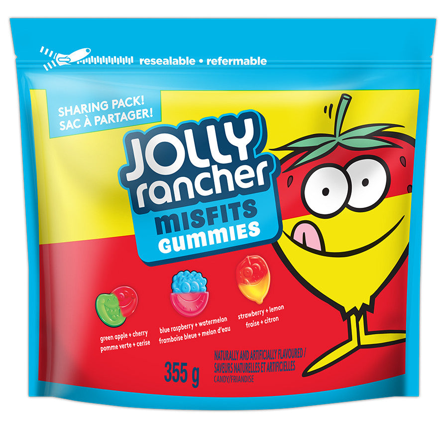 Jolly Rancher Misfits Assorted Original Gummies, 355g/12.4 oz., Sharing Bag, {Imported from Canada}