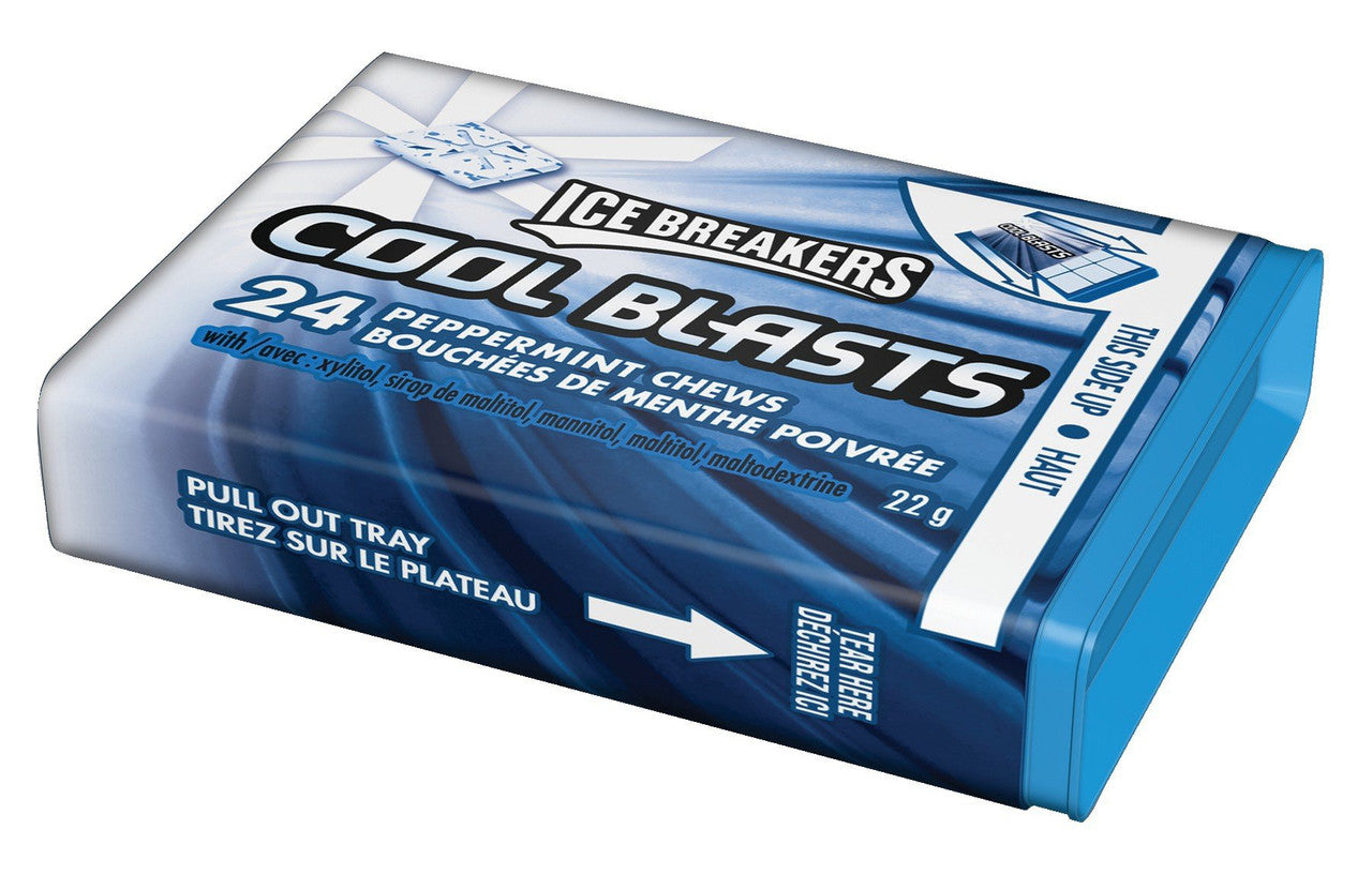 Ice Breakers Cool Blasts Peppermint Mints, 22g, 6ct (Imported from Canada)