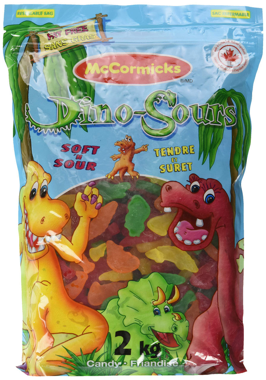 McCormicks - Soft and Sour Dino-Sours Gummy Candy - 2kg/70.5oz (Imported from Canada)