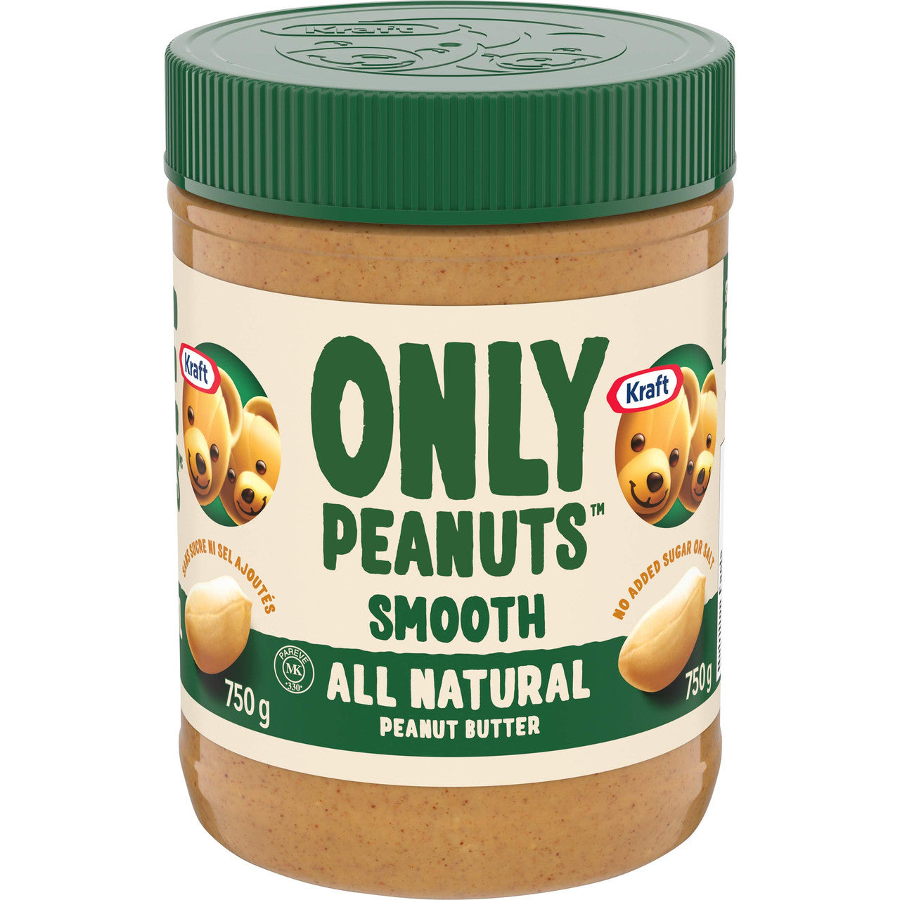 Kraft Peanut Butter, All Natural Smooth, 750g/26.5 oz. (Pack of 12) {Imported from Canada}