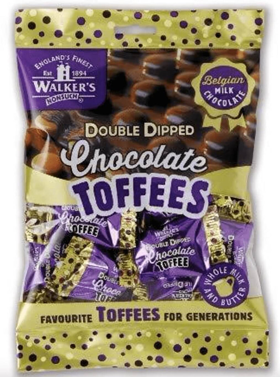 Walker's Nonsuch Double Dipped Chocolate Toffees, 135g/4.8 oz., Bag, front of bag.