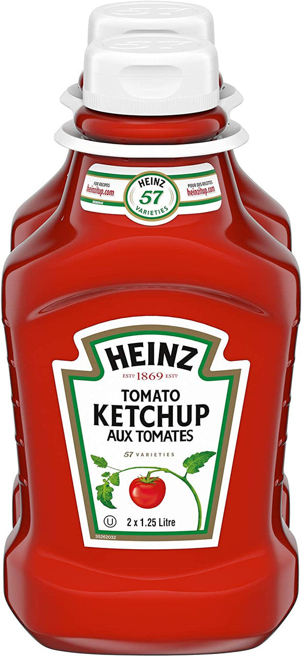 Heinz Tomato Ketchup, 1.25L/42.3 fl. oz., Fridge Fit Bottle - 2 Pack (Pack of 6) {Imported from Canada}