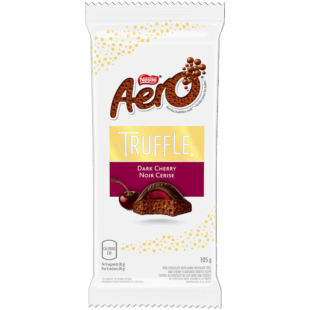 Nestle Aero Truffle Dark Cherry Chocolate Bar, 105g/3.7oz., {Imported from Canada}