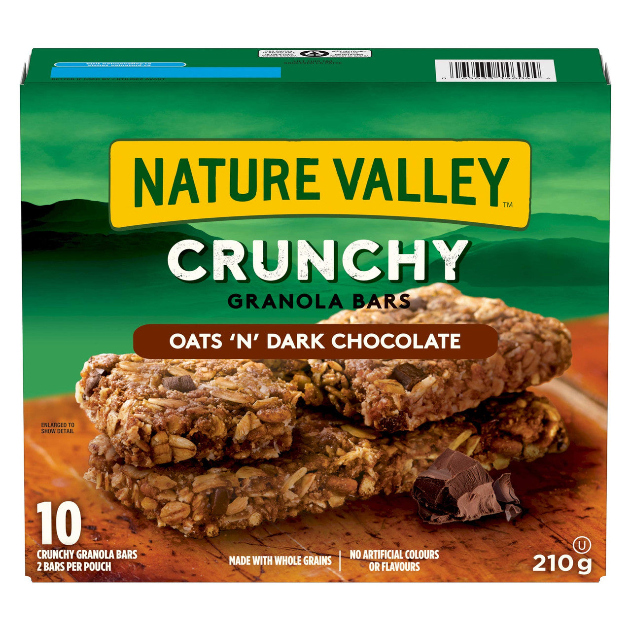 NATURE VALLEY Crunchy Granola Bar Oats and Dark Chocolate (10ct Box), 210g/7.4 oz., {Imported from Canada}