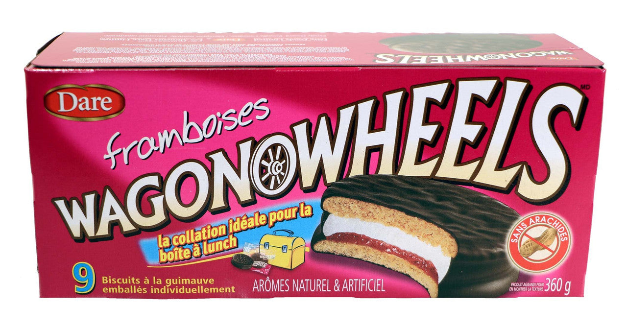 Dare Raspberry Wagon Wheels Cookies 9ct, (2-pack){Imported from Canada}